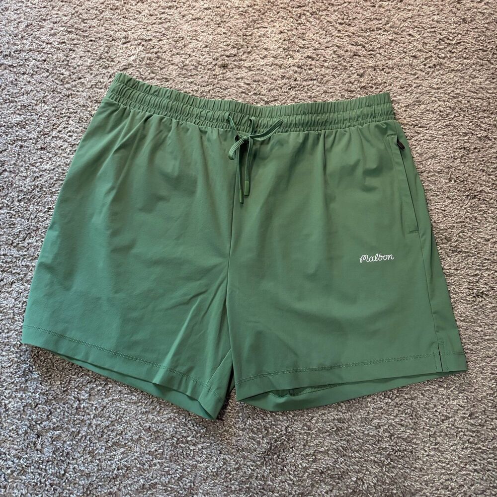 Malbon Performance Tech Shorts Green Drawstring Golf Men’s Size 2XL